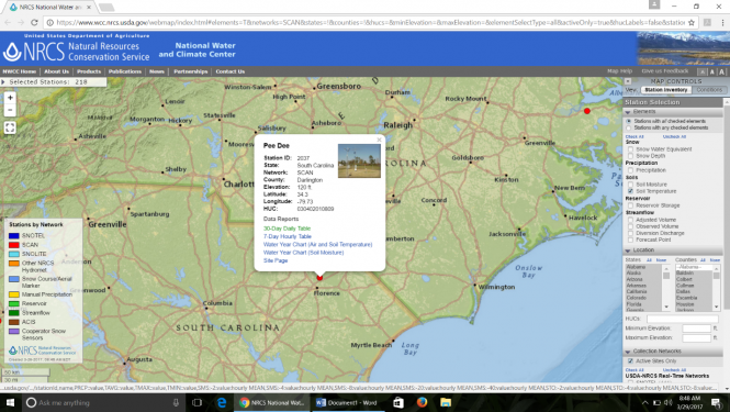 Map showing soil temperature, from the NRCS